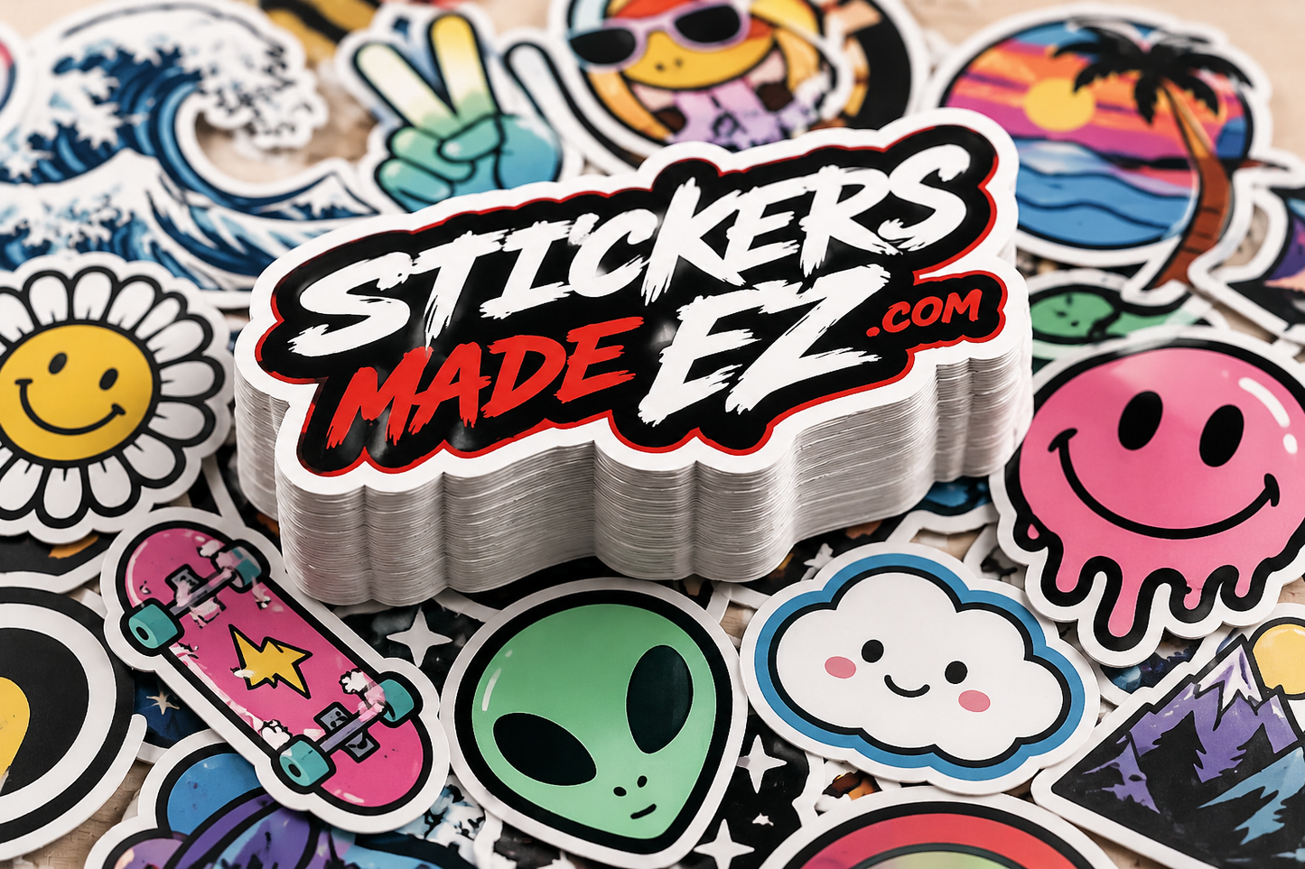 2.5” × 2.5” Custom Die-Cut Sticker Pack